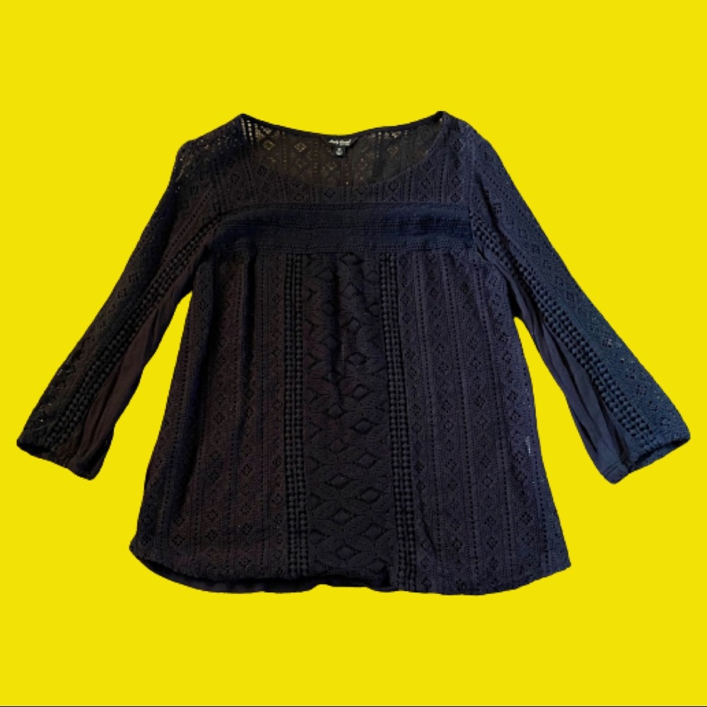 Lucky Brand Black Pullover Top - Medium